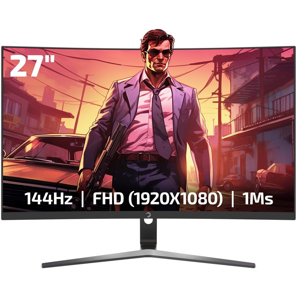 Monitor GamePower 27'' Vivid F20 Curved RGB 144Hz 1ms FHD Hoparlör