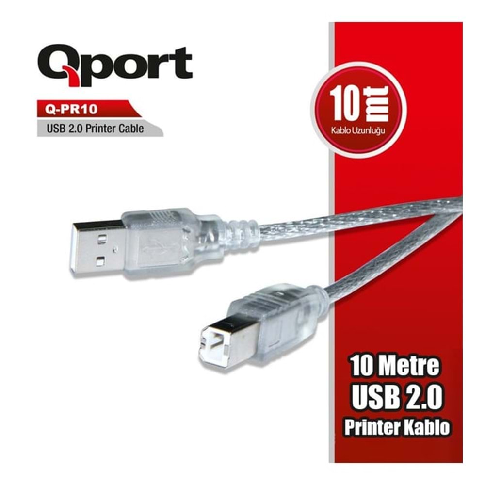 Kablo Qport Q-PR10 2.0 10mt Yazıcı Kablosu