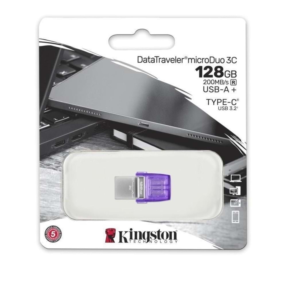 USB BELLEK KINGSTON 128GB DATA TRAVELER Duo DTDUO3CG3/128GB